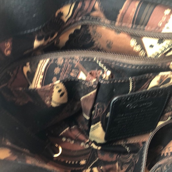 Vintage Brighton Carolyn Black Brown Leather Shoulder Bag Purse Pleated Design - Picture 11 of 16